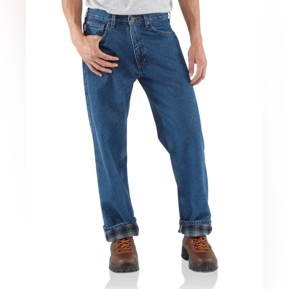 Carhart men’s size 42/32‎ relax fit fleece lined jeans - Picture 1 of 12